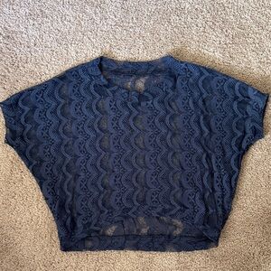 💜 3 for $10 Navy Lace Women Top